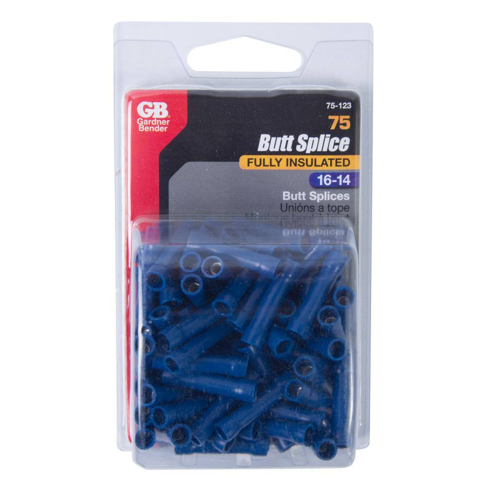 Gardner Bender 16-14 AWG Blue Butt Splice Wire Connectors (75-Pack) 75-123