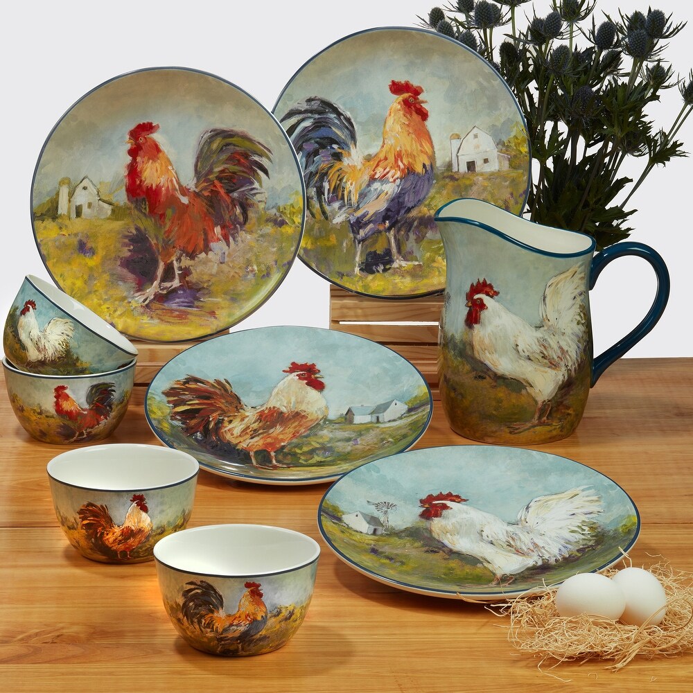 Certified International Rooster Meadow 96 oz. Pitcher   9.375\