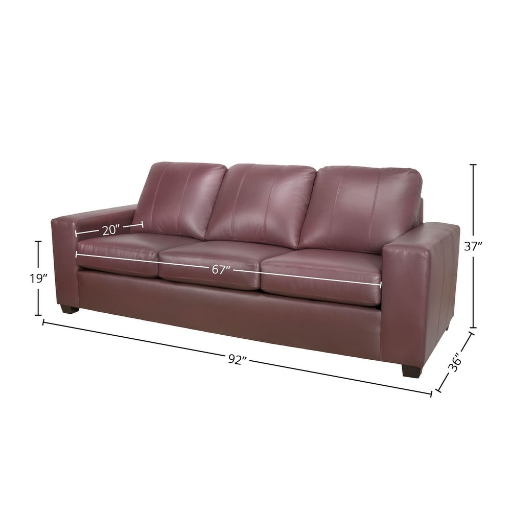 Eupora Genuine Leather Sofa  Loveseat and Chair Set   Burgundy