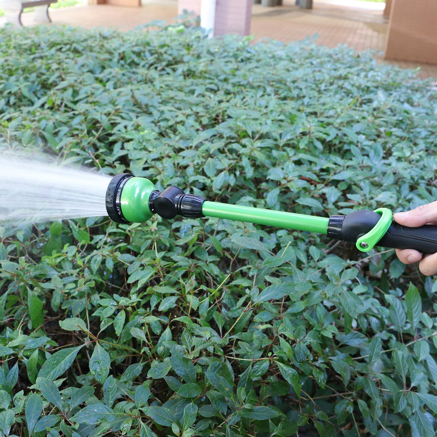 STYDDI Heavy Duty Watering Wand with Pivoting Head， Metal Garden Watering Wand with Thumb Flow Control， 18 Inches Garden Nozzle Sprayer with 9 Patterns， Green