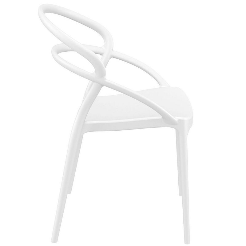 32.25 White Outdoor Patio Round Dining Chair