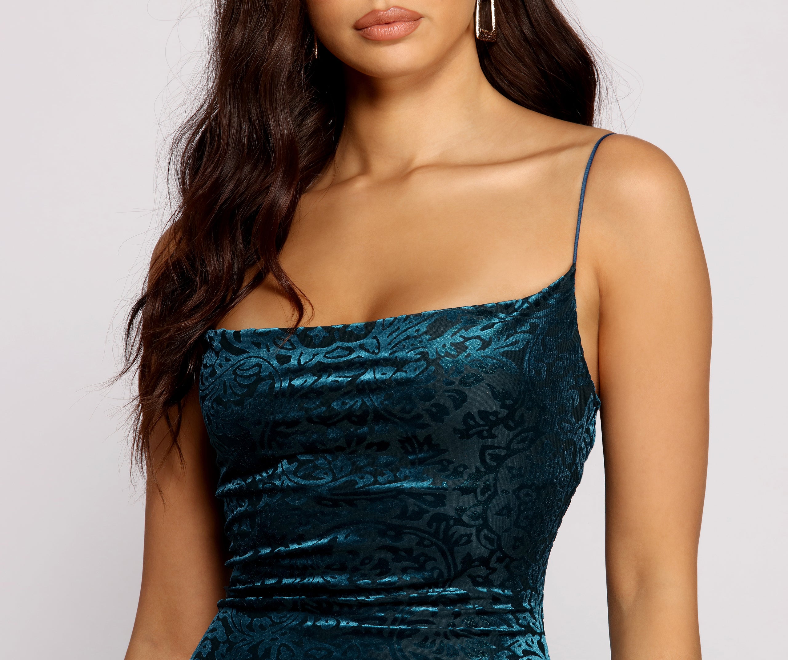 Sassy And Stylish Velvet Burnout Mini Dress