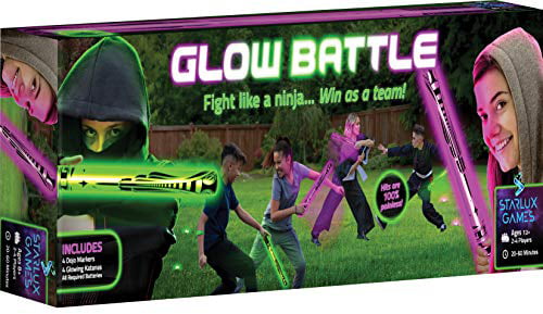 Glow Battle: A Ninja Game with Glow-in-The-Dark Foam Swords – Indoor and Outdoor Active Fun for Kids， Teens and Adults