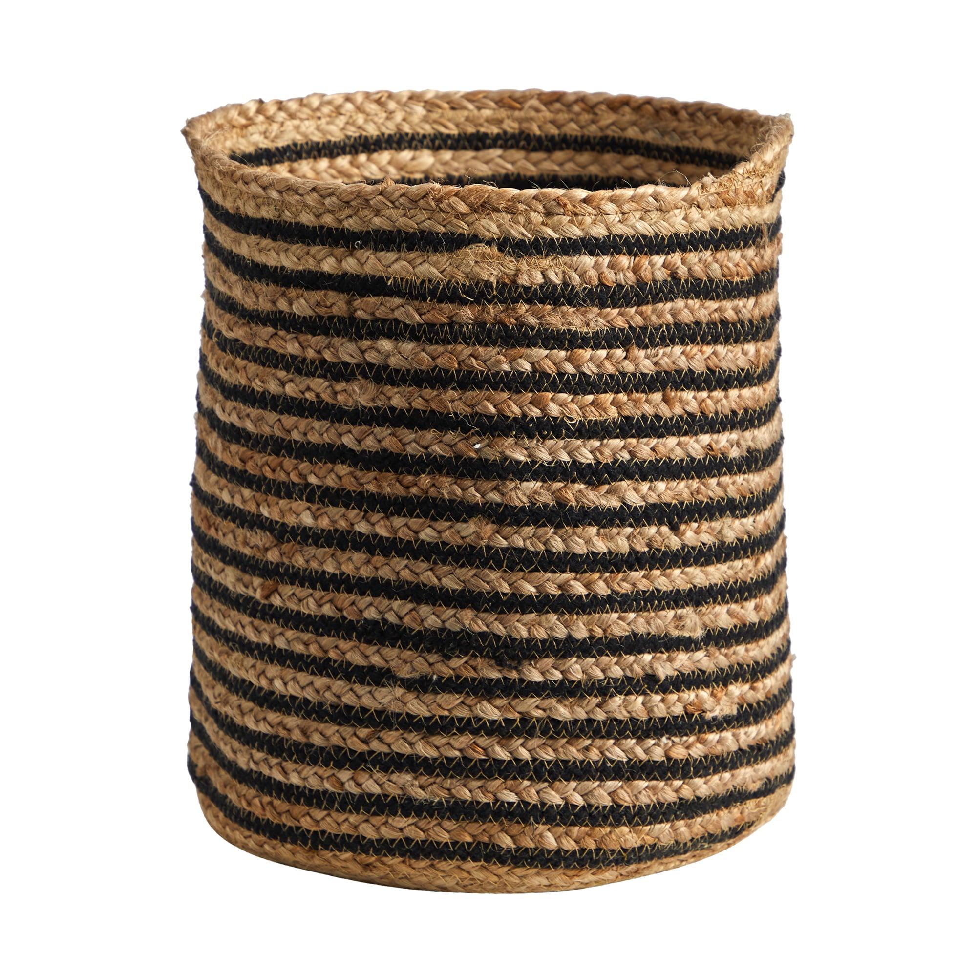 Nearly Natural Beige 13.5" x 13" Handmade Natural Jute Basket Planter