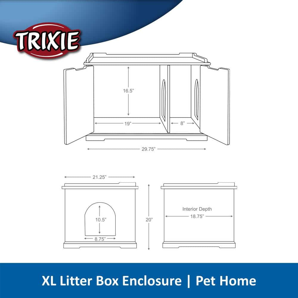 TRIXIE Wooden Pet House XL and Litter Box 40234