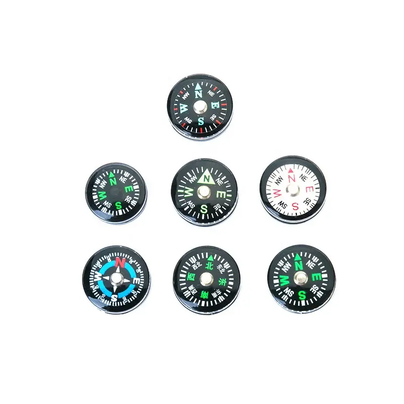 DIHAO 12/14/15/20/25mm Liquid Filled Button Compass Plastic Mini Compass for Camping Hiking Outdoor Travel