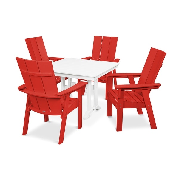 POLYWOOD Modern Adirondack 5Piece Farmhouse Dining Set