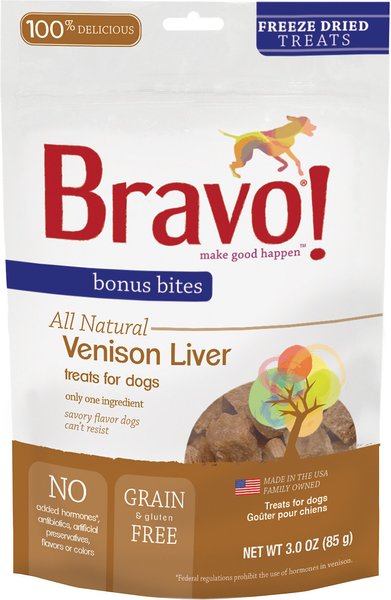 Bravo! Bonus Bites Venison Liver Freeze-Dried Dog Treats