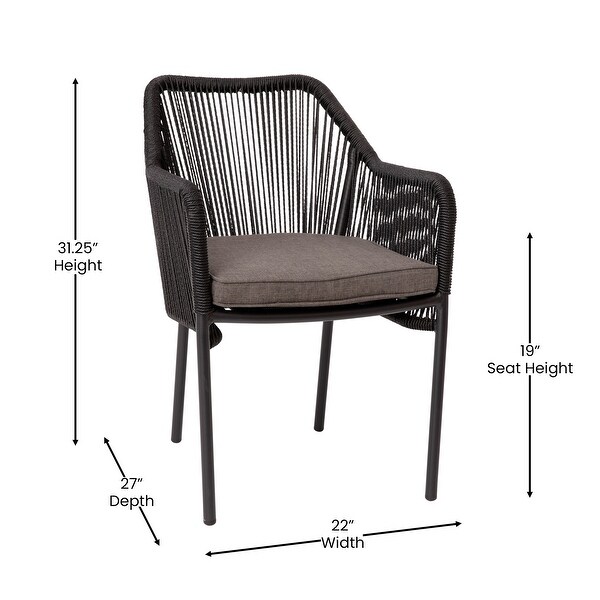 Woven Indoor/Outdoor Stacking Club Chairs