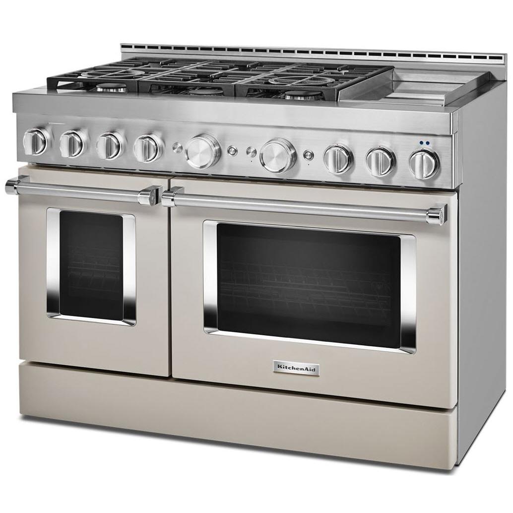 KitchenAid 48-inch Freestanding Gas Range with Even-Heat? True Convection KFGC558JMH