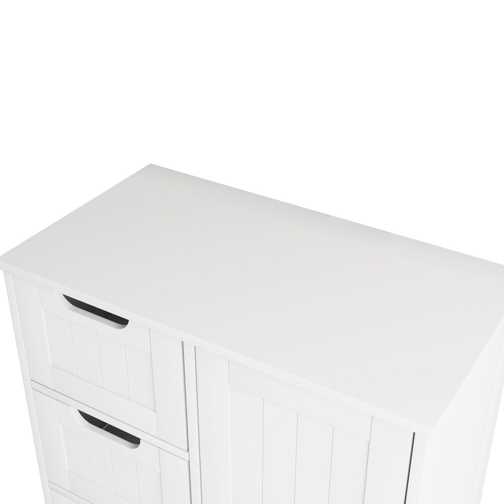 Bathroom Storage Cabinet Floor Cabinet with Adjustable Shelf  Drawers