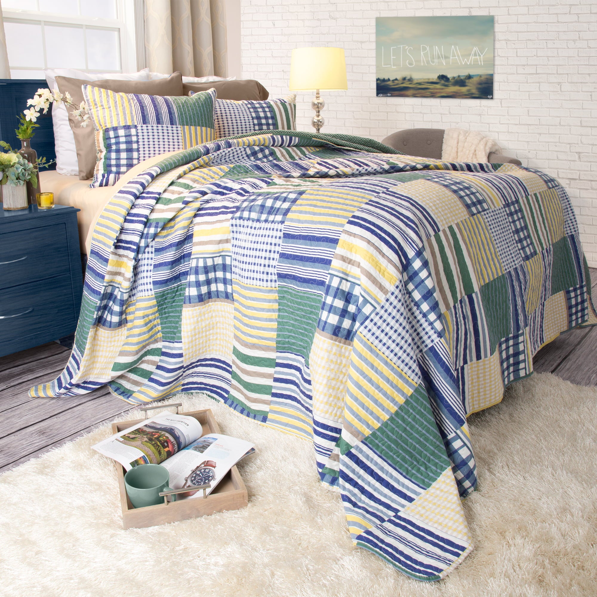 Somerset Home 2pc Lynsey Patchwork 2 Piece Twin/Twin-XL Quilt Bedding Set