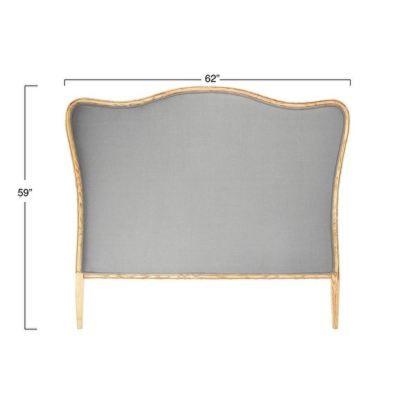 Oak and Linen Headboard - - 34802402