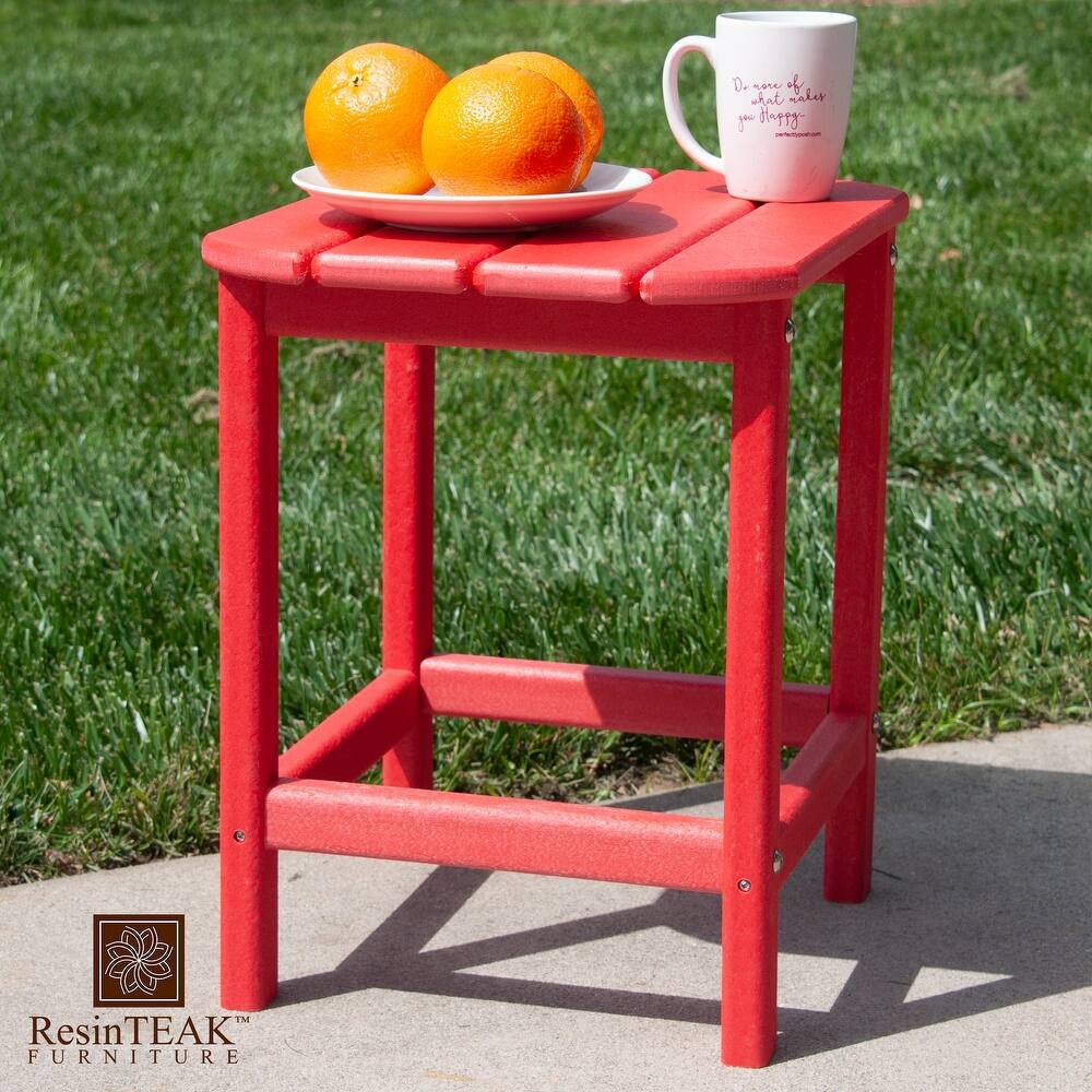 ResinTeak  Weather HDPE Recyclable Plastic Outdoor Side Table  Red