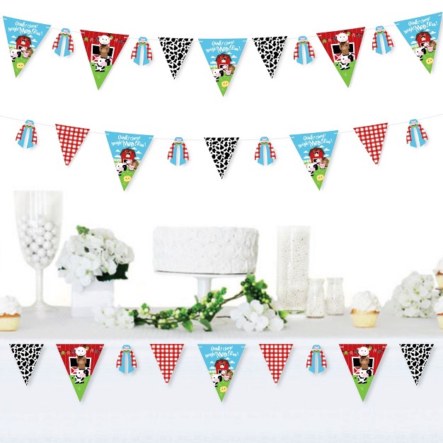 Big Dot Of Happiness Farm Animals Diy Barnyard Baby Shower Or Birthday Party Pennant Garland Decoration Triangle Banner 30 Pieces