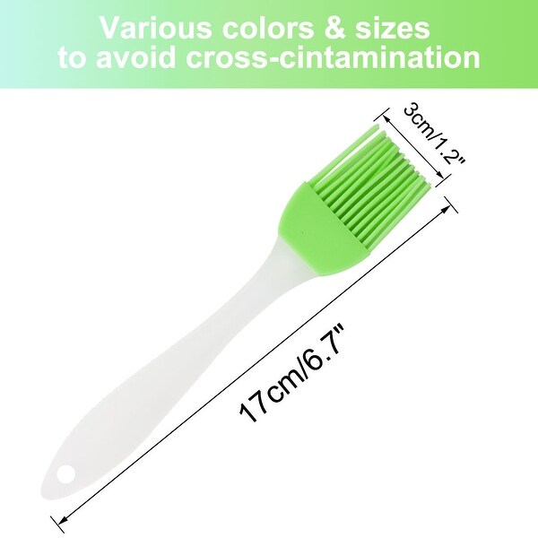 2pcs Flexible Silicone Brush Heat Resistant Non-Stick Utensils - Green - 6.7