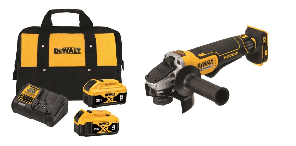 DEWALT 4.5 20V Max Angle Grinder and Lithium Ion Battery Starter Kit Bundle