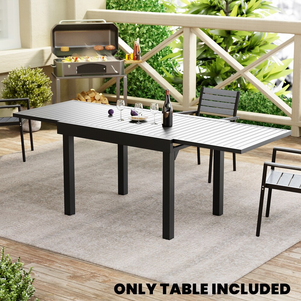 Outdoor Rectangle Extendable Dining Table by Crestlive Products   28.74\