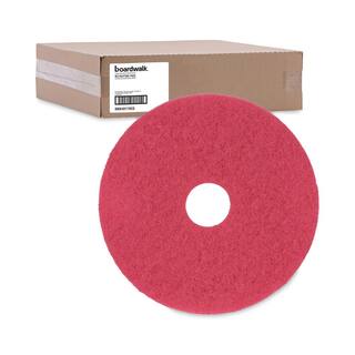 Boardwalk Buffing Floor Pads 17 in. Dia Red (5-Carton) BWK4017RED