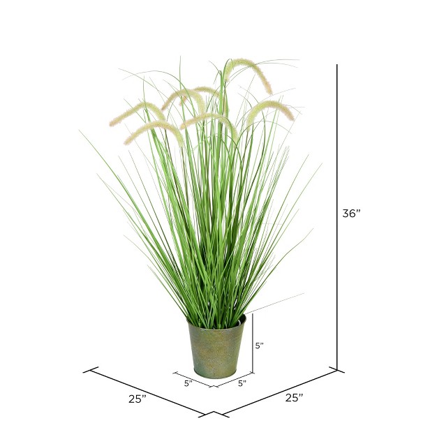 Vickerman Artificial Potted Artificial Grass And Cattails