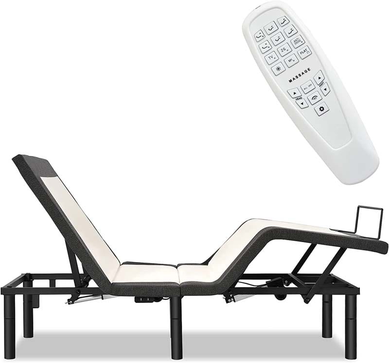 Adjustable Bed Base with Wireless Remote, Zero Gravity Smart Electric Bed Frame with Massage Modes