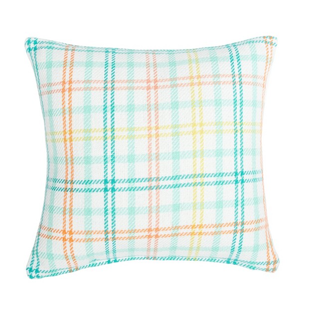 X 18 quot Bunny Trail Plaid Woven Throw Pillow