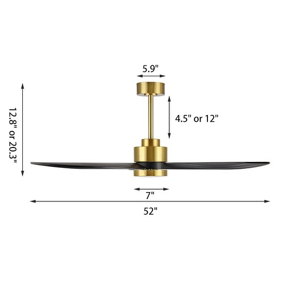 WINGBO 52-inch 3-Blades Indoor Celiing Fan with LED Light and Remote - N/A Shopping - The Best Deals on Ceiling Fans | 41137479
