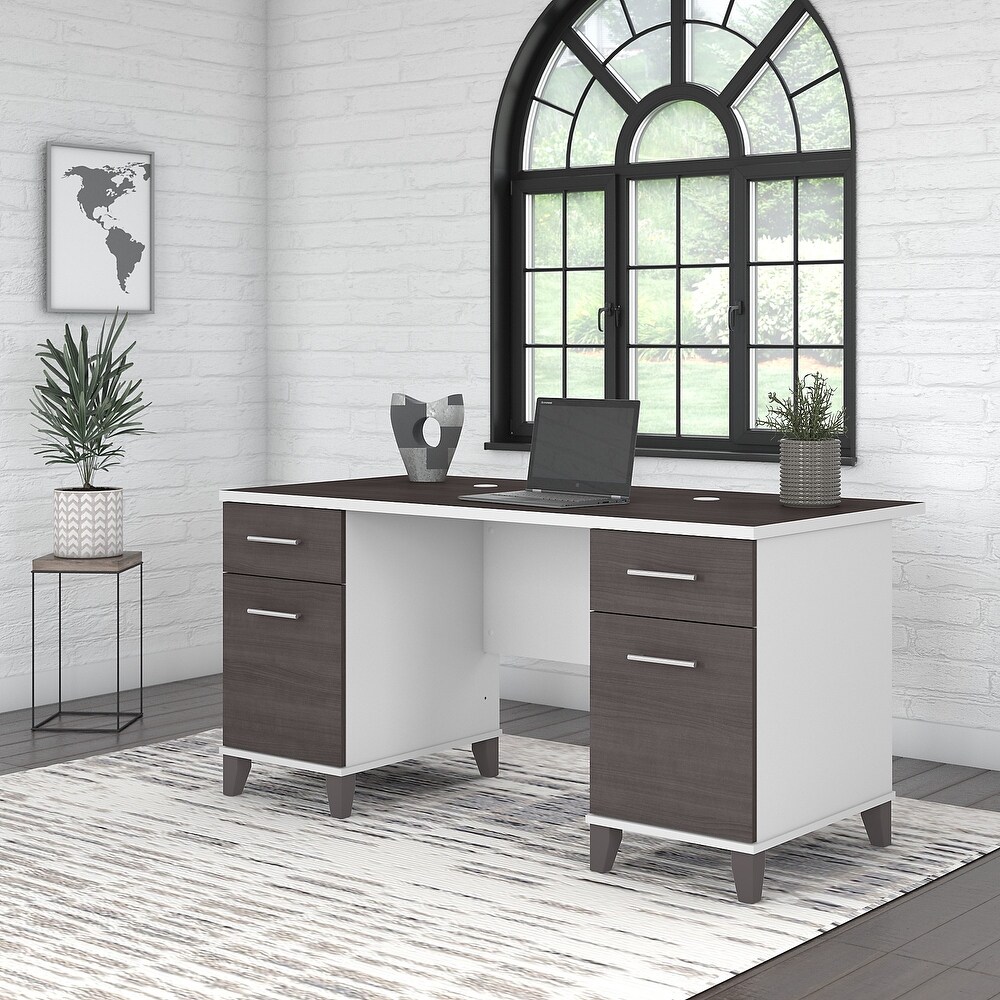 Bush Furniture Somerset 60W Office Desk in Ash Gray