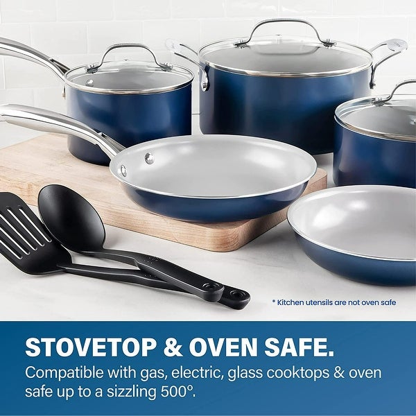 10pc Cookware Set， Ultra Nonstick Ceramic Coating