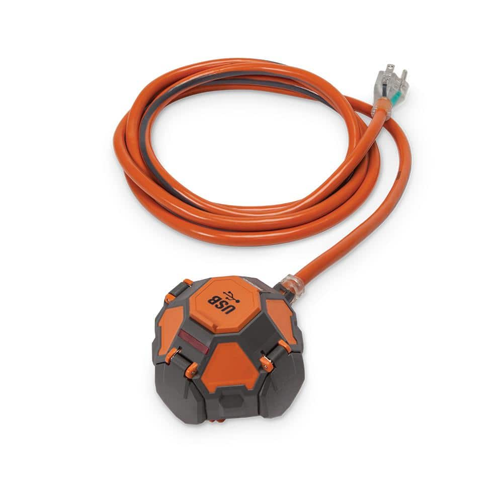 RIDGID 3-Outlet Power Ball Extension Cord Plus USB 36008