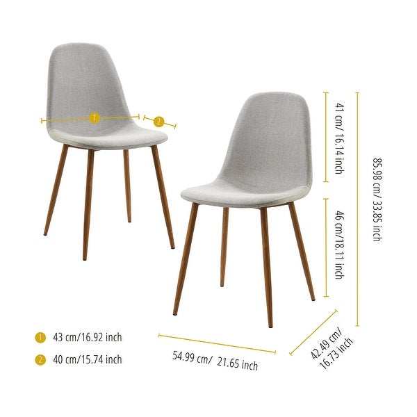 Minimalista Dining Chair， Natural/Light Gray (Set of 2)