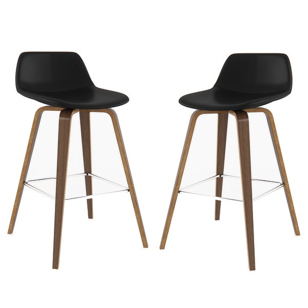 WYNDENHALL Cacey Mid Century Modern Bentwood Counter Height Stool (Set of 2) - 20.7'' x 21.1'' x 36.6