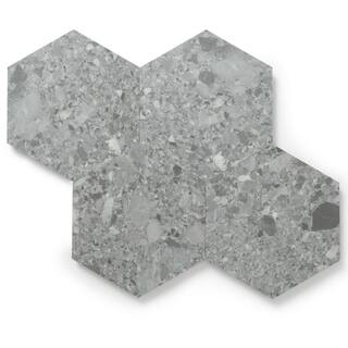 Lucida Surfaces MosaiCore Gray Quartz 28 MIL x 12 in. W x 10 in. L Glue Down Waterproof Vinyl Tile Flooring (12.3 sqftcase) SC-4152