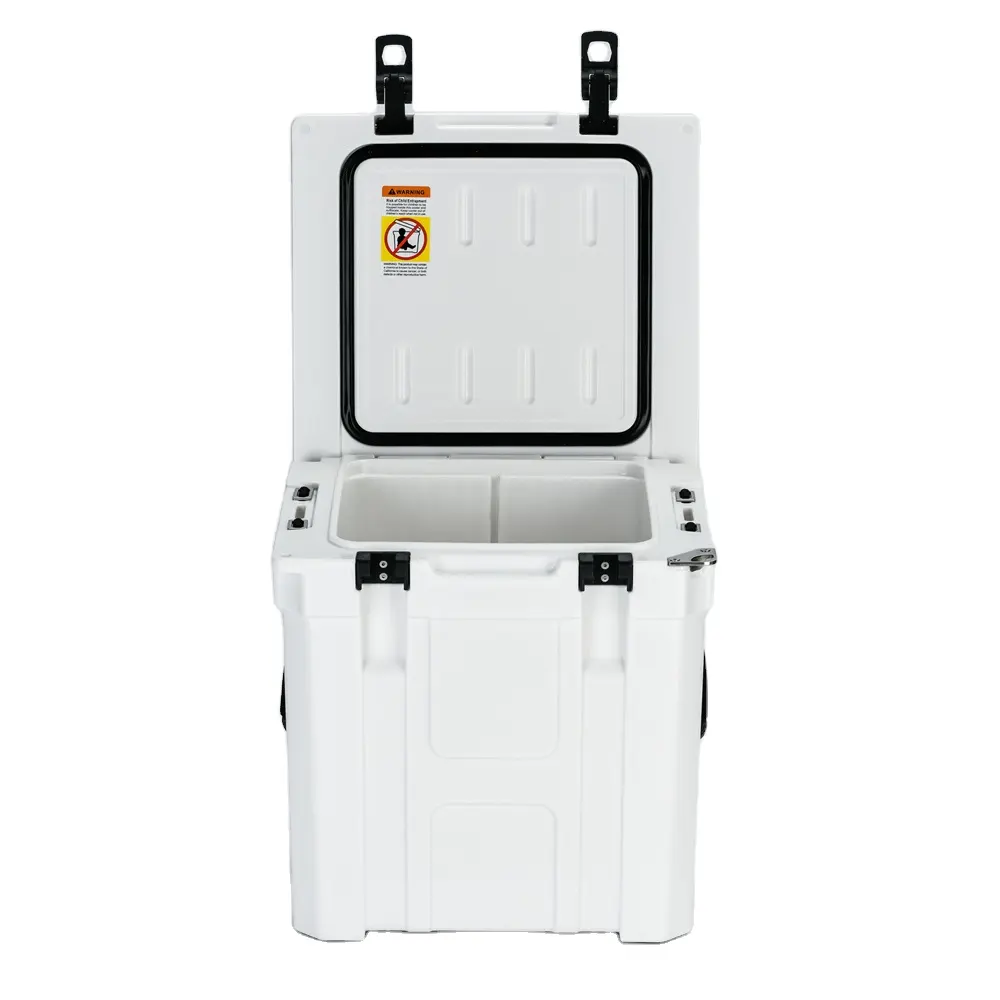 wholesale 33QT rotomolded plastic ice hard cooler box rotomolding chest with bottle opener for camping hiking