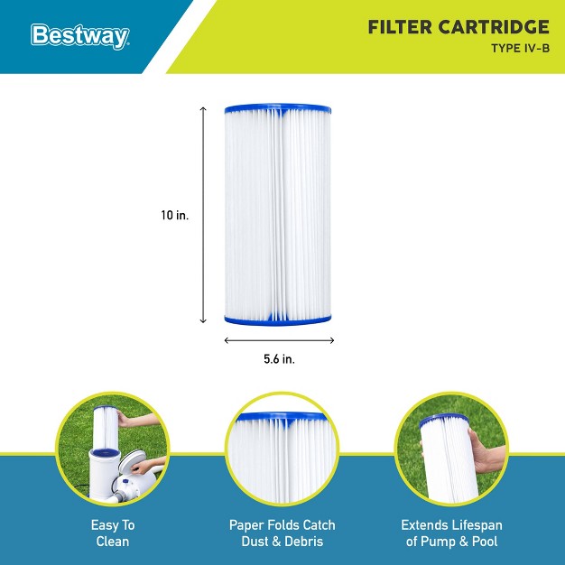 Bestway Flowclear Type Iv Or Type B Replacement Cartridge Filter For Above Ground Swimming Pool With 2500 Gallon Per Hour Filter Pump