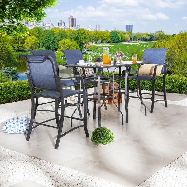 Patio Festival 4Person Square Outdoor Bistro Dining Set