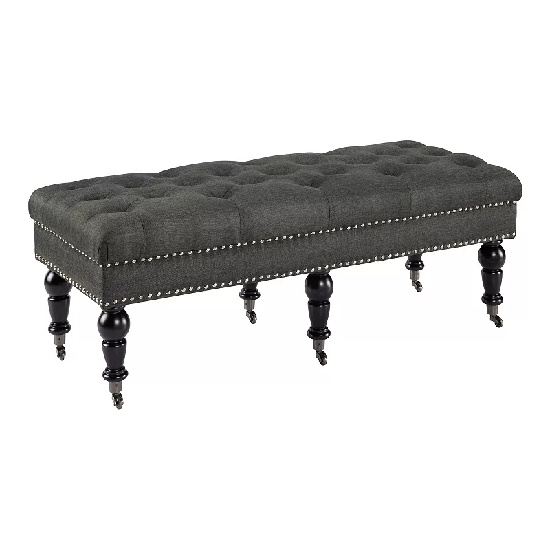 Linon Isabelle Linen Padded Bench