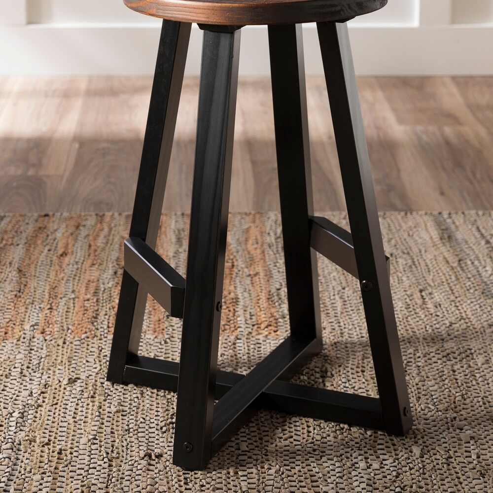 Middlebrook Round 24 inch Distressed Solid Wood Counter Stool