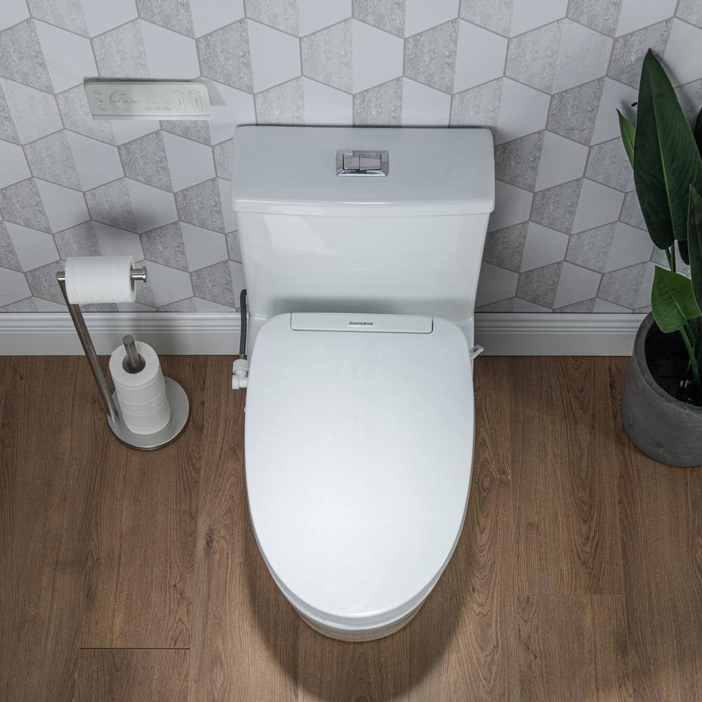 Casta Diva Electric Smart Bidet Seat for Elongated Toilets with Remote Control in White CD-BT01