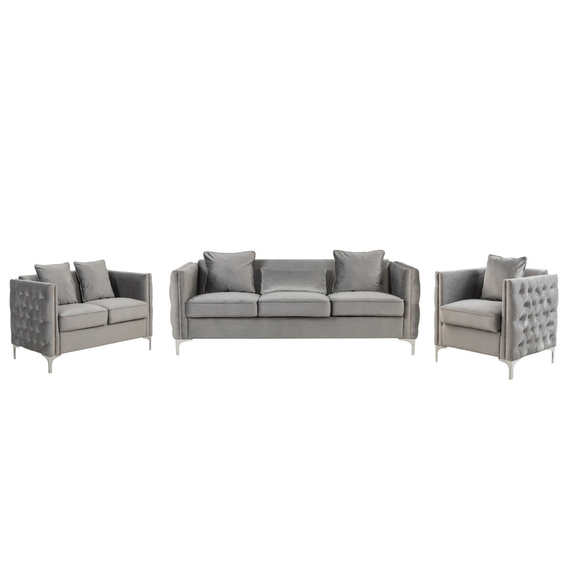 Bayberry Velvet Sofa Loveseat Chair Living Room Set