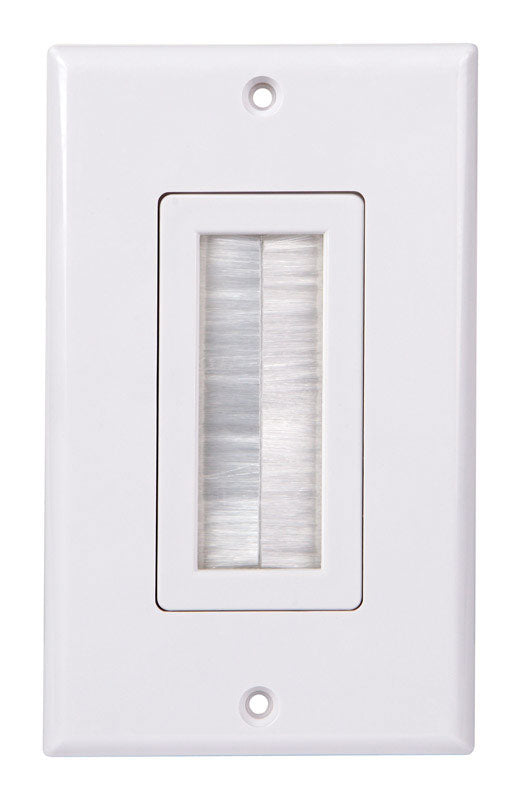 WALL PLATE 1G BRUSH WHT