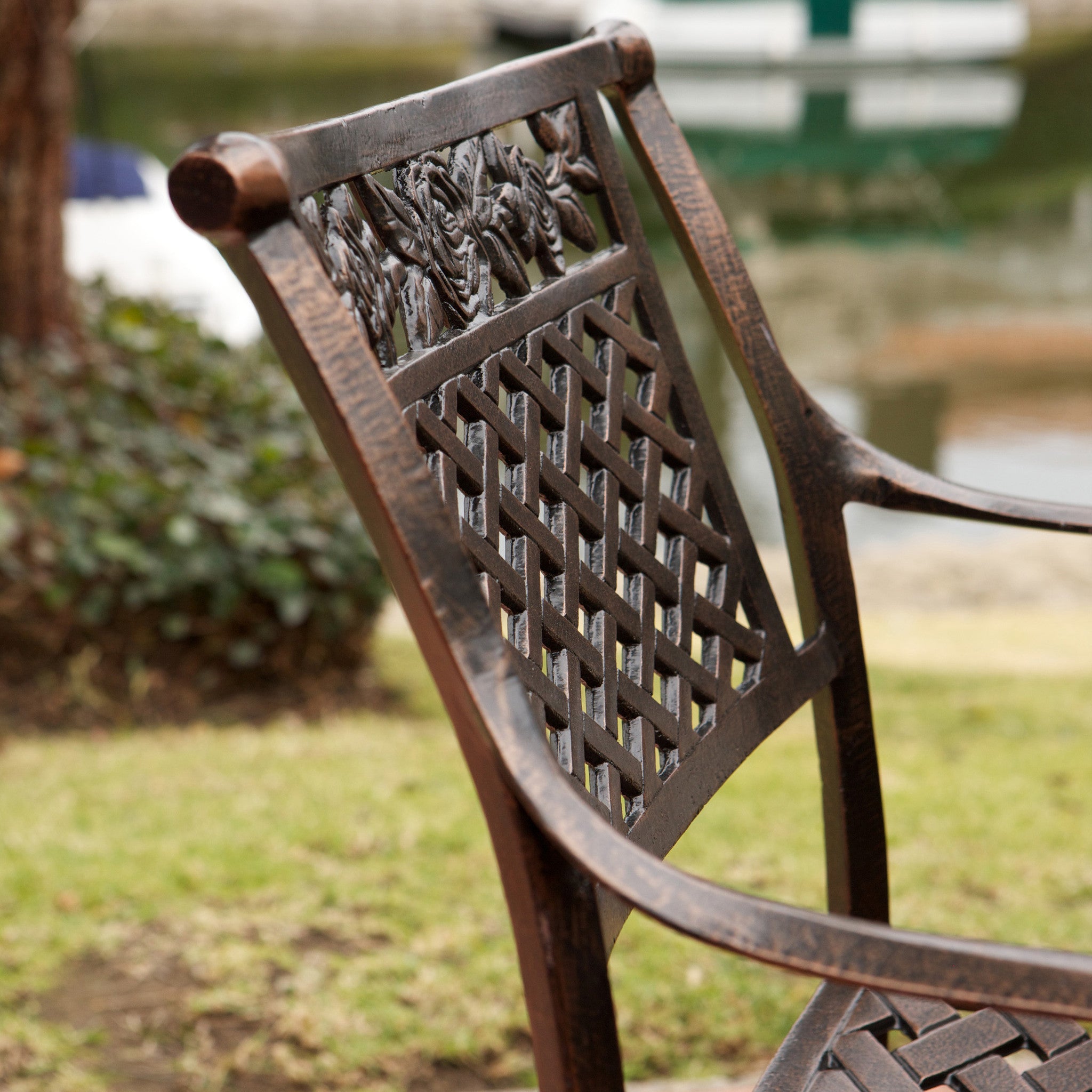 Sierra Outdoor Cast Aluminum Dining Chairs (Set of 2)