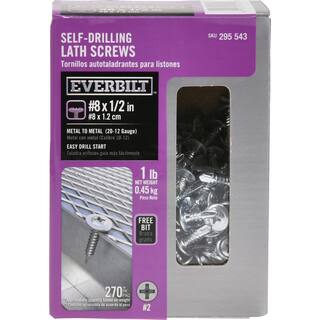 Everbilt #8 x 12 in. Truss Head Phillips Drive Lath Self-Drilling Screw 1 lb.-Box (270-Piece) 117260