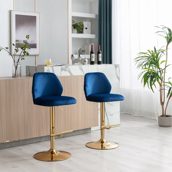 Swivel Bar Stools Chair with Ring Pull Set of 2