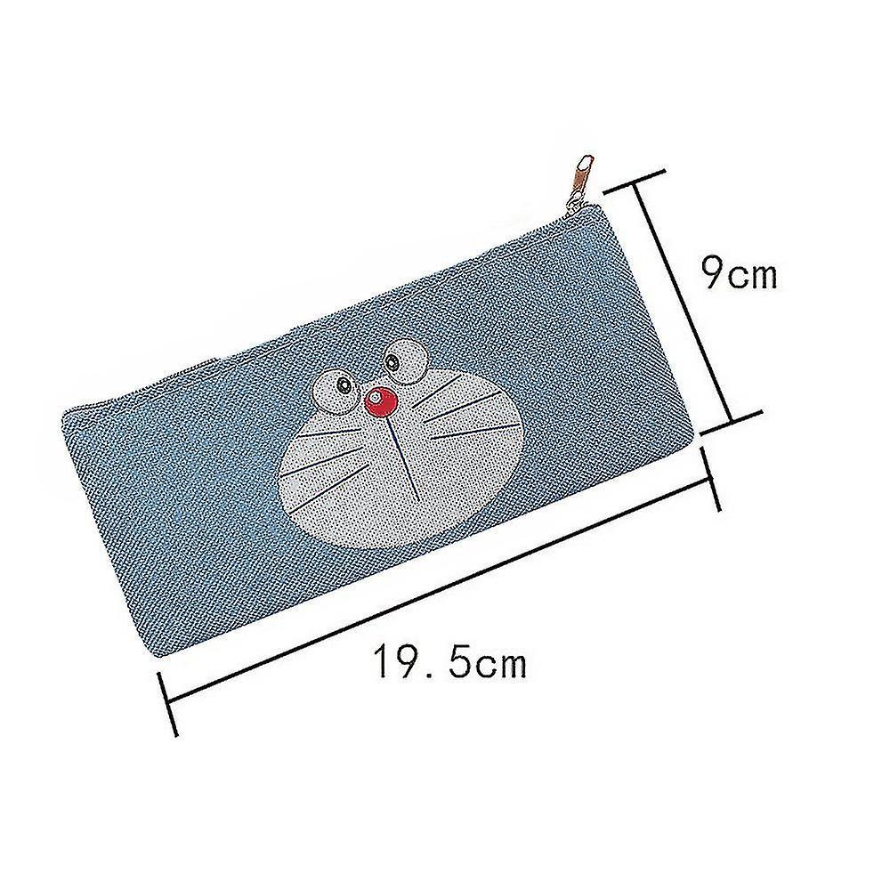 Miman Girls Students Cartoon Cute Stationery Bag Doraemon Canvas Pencil Case Zipper Clutch