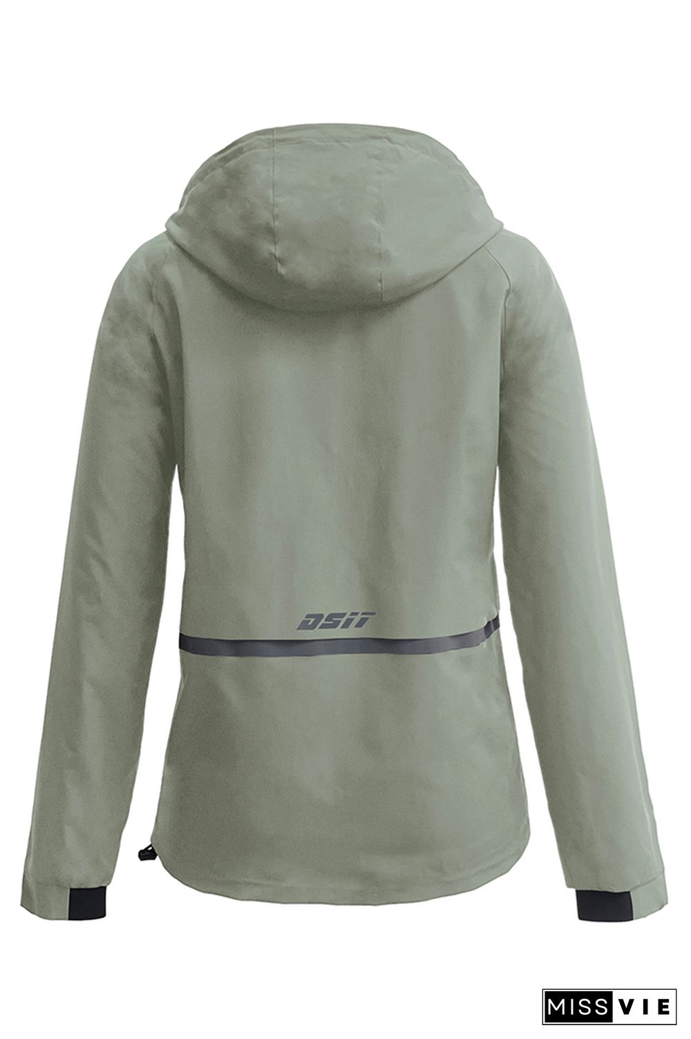 Plain Open Zipper Pockets Hooded Outdoor Jackets