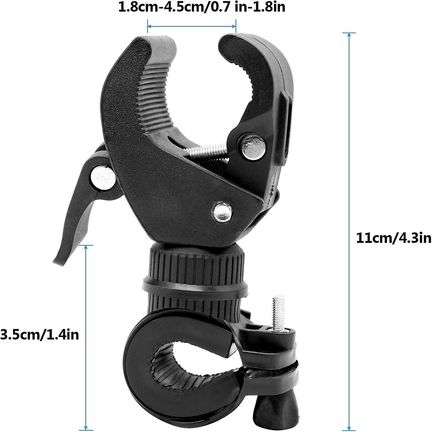 2Pcs Bike Light Holder， 360 Degree Rotating Front/Rear Bicycle Handlebar Clip， For Bike LED Lamp Hol