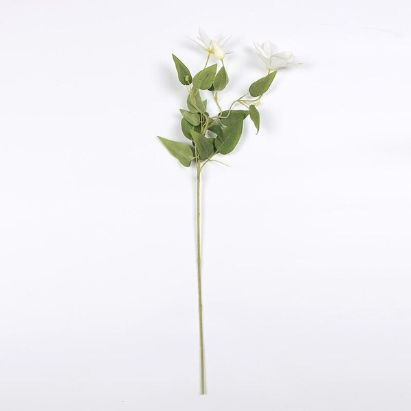 FloralGoods Luxury Silk Clematis Stem in Purple or White 28 Tall