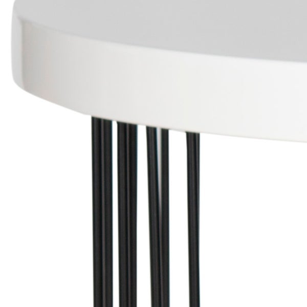 SAFAVIEH Mid-Century Modern Kelly White Lacquer Side Table - 21.6