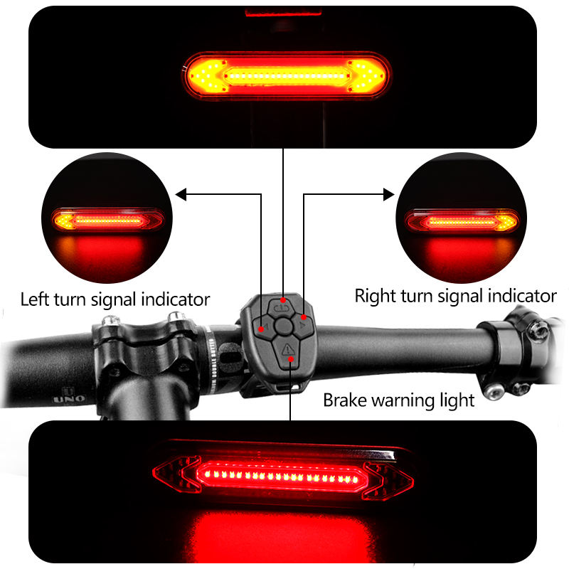 Bicycle Steering Tail Light Wireless Remote Control Cycling Light Usb Rechargeable Bike Accessories Set Night Riding Equipment